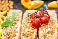 Egyptian Dukkah Sheet-Pan Salmon with Veggies and Chickpeas