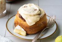 Fig and Brie Cinnamon Rolls with Honey Glaze