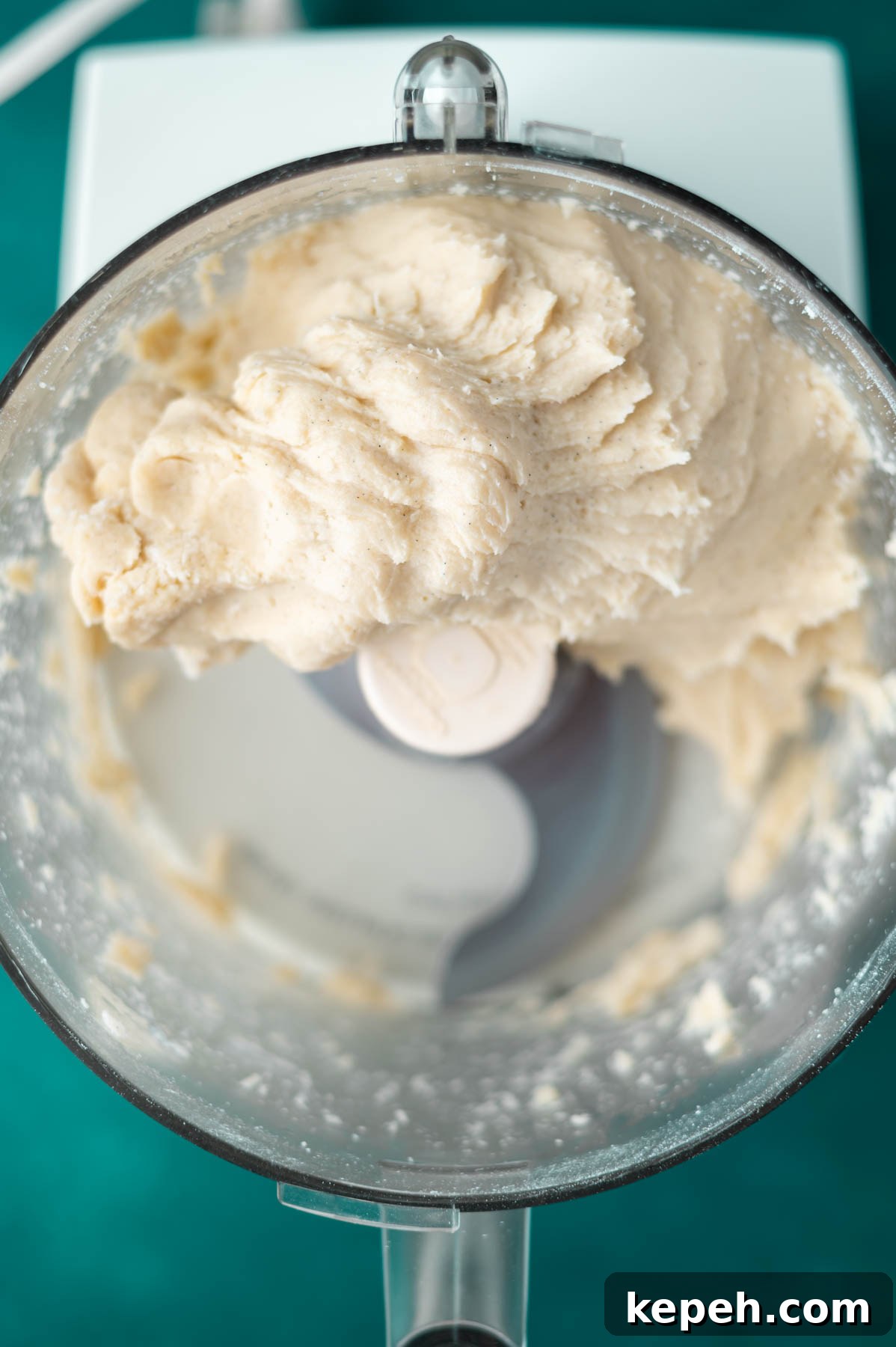 Classic Vanilla Bean Cookies with Old Fashioned Flavor 7 vanilla bean cookie dough in a food processor bowl