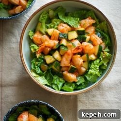 From classic appetizer into a salad! Sriracha Shrimp Cocktail Salad Recipe | @EatBetterRecipes