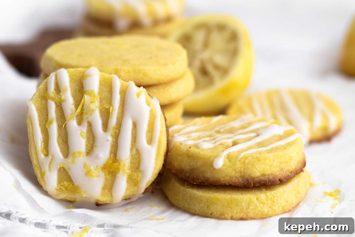 Buttery Lemon Shortbread Cookie Recipe 2 lemon shortbread cookie frosted and decorated with lemon zest