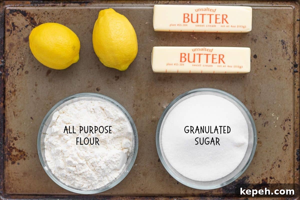 Buttery Lemon Shortbread Cookie Recipe 3 ingredients for lemon shortbread cookies