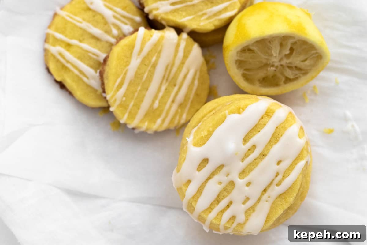 Buttery Lemon Shortbread Cookie Recipe 8 lemon shortbread with a white drizzled frosting