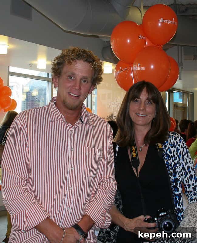 Allrecipes Celebrates 15 Years of Recipes and Community 6 Valerie posing with Michael Ketchum.