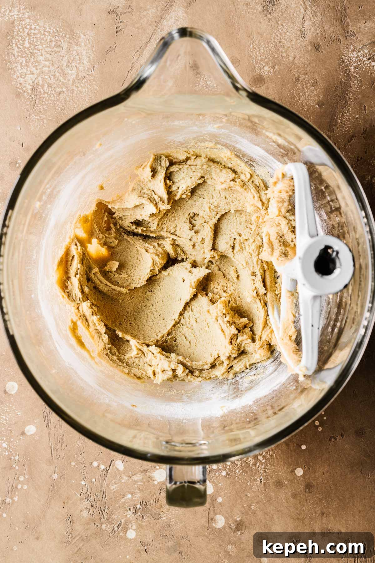 Dough for mango cookies with dry ingredients added.