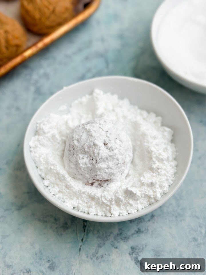 rolling in powdered sugar
