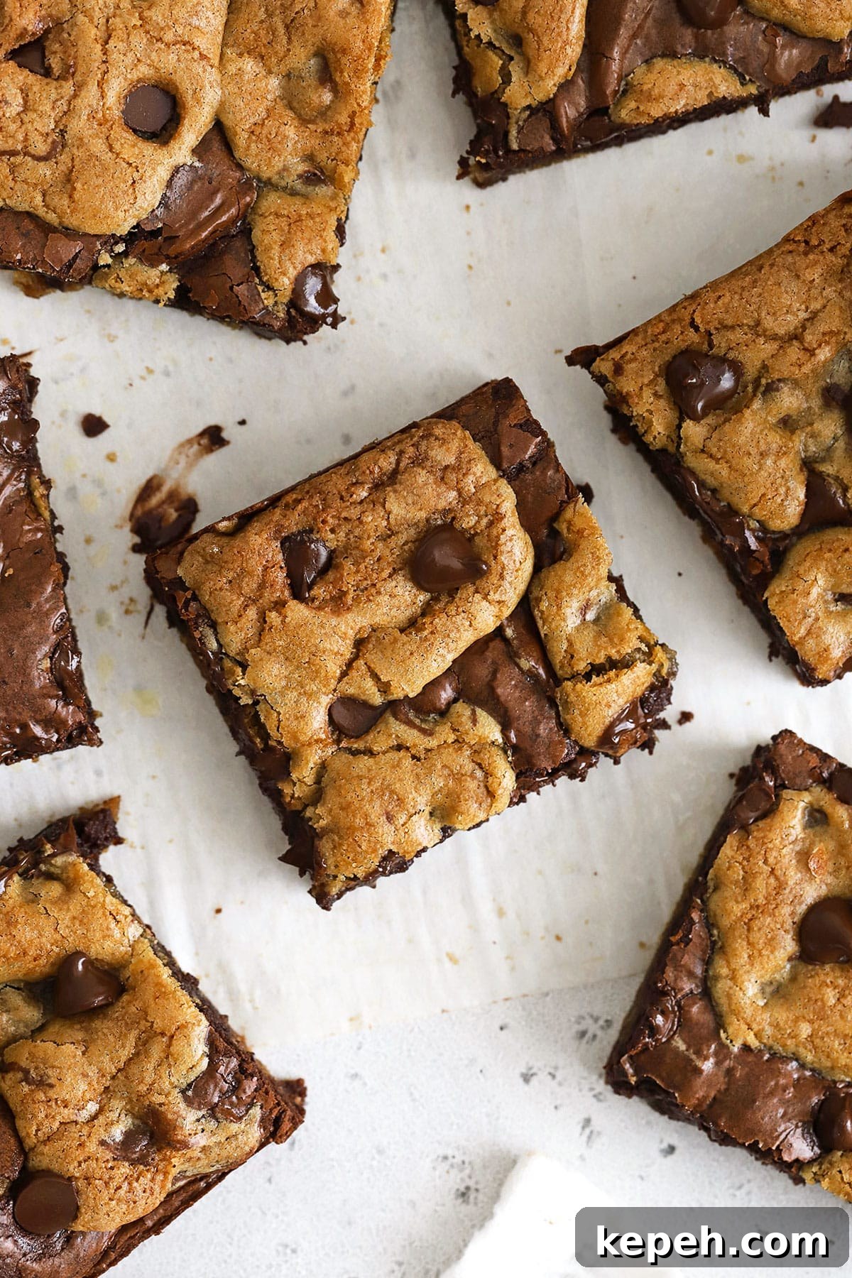 Fudgy Gluten-Free Brookies: Brownie Cookie Bars 2 gluten-free brookies with brownie and cookie layers swirled together