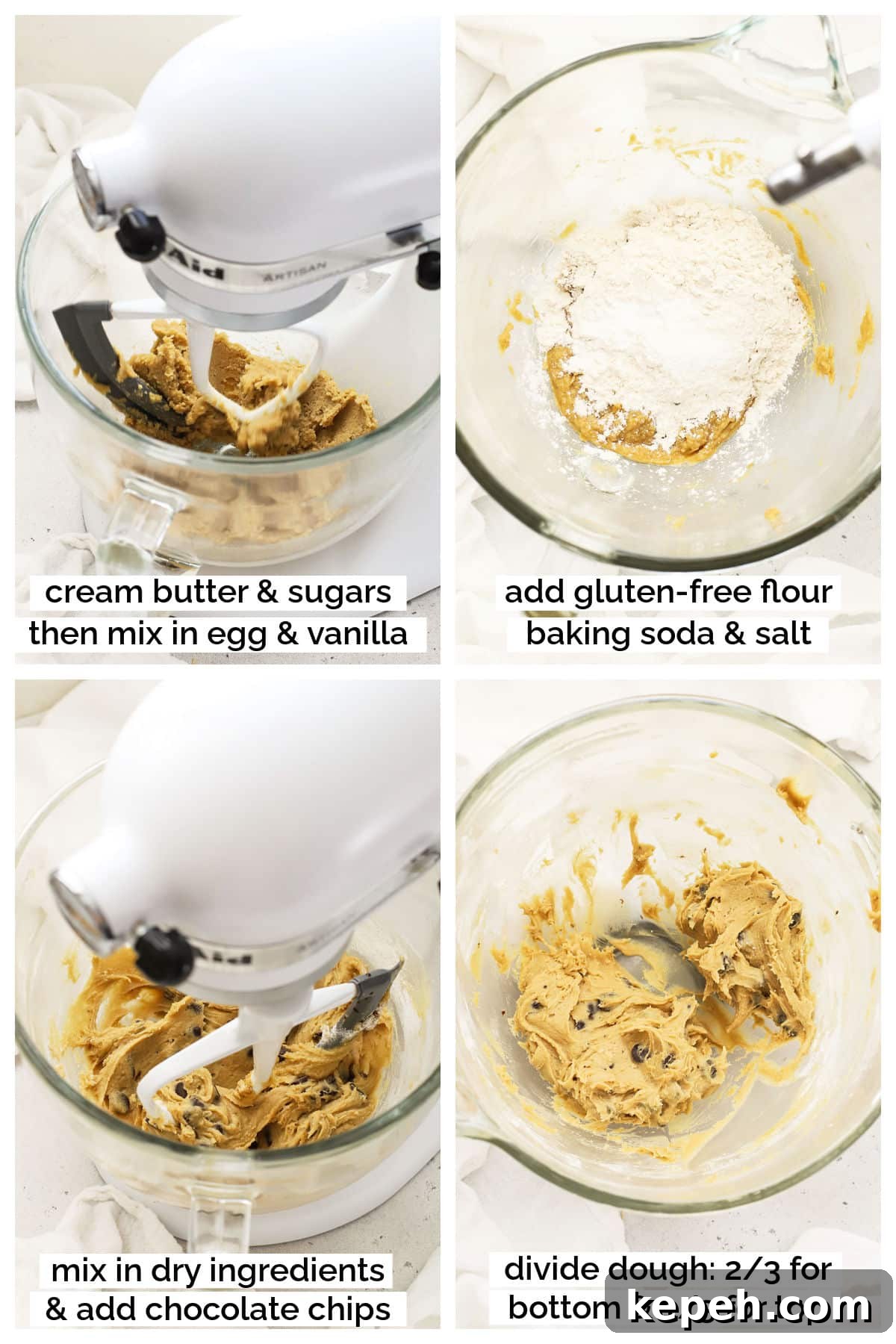 Fudgy Gluten-Free Brookies: Brownie Cookie Bars 4 making gluten-free cookie layer step by step