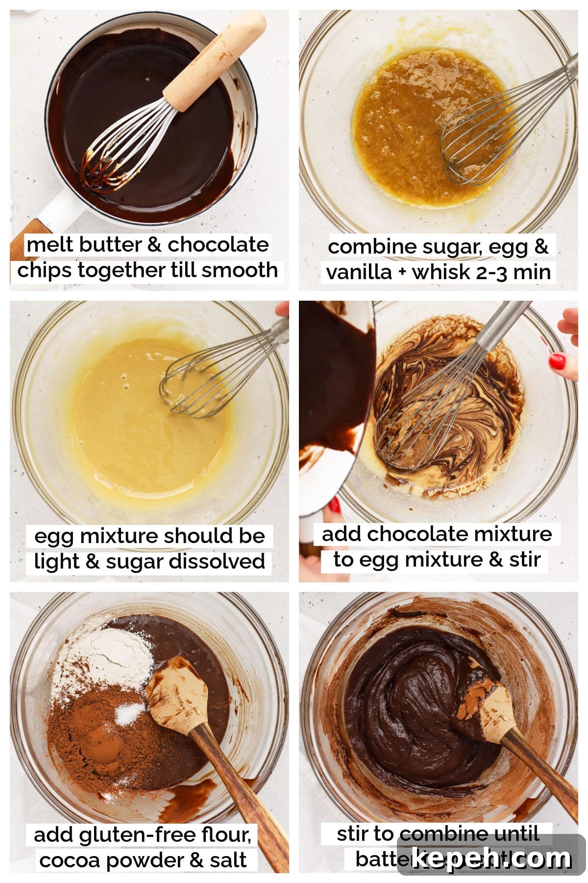 Fudgy Gluten-Free Brookies: Brownie Cookie Bars 5 making gluten-free brownie layer step by step