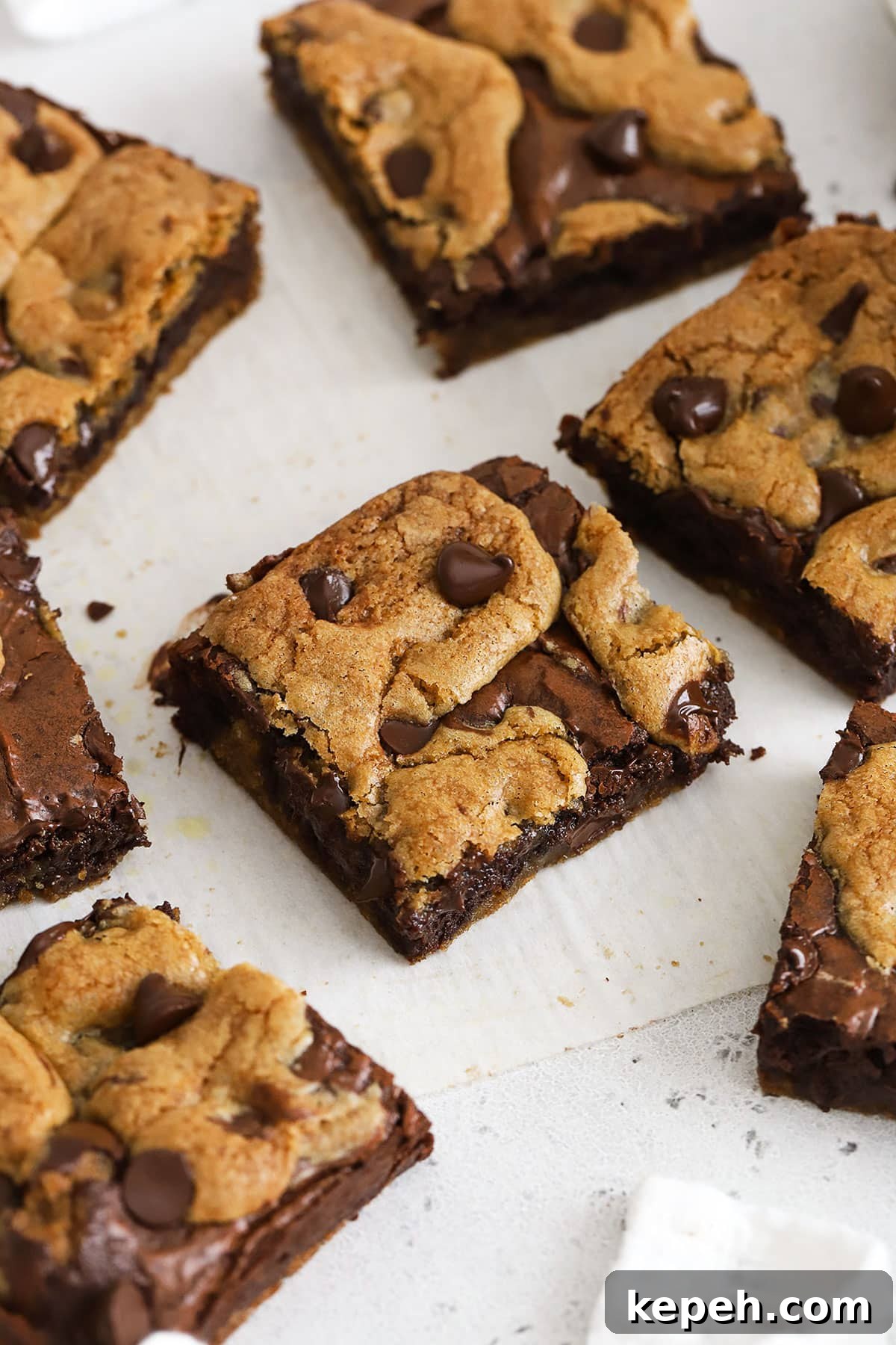 Fudgy Gluten-Free Brookies: Brownie Cookie Bars 7 gluten-free brookies with brownie and cookie layers swirled together