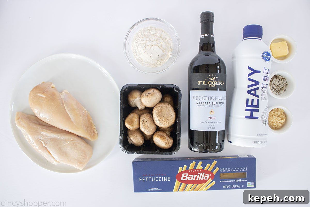 Chicken Marsala Fettuccine Ingredients