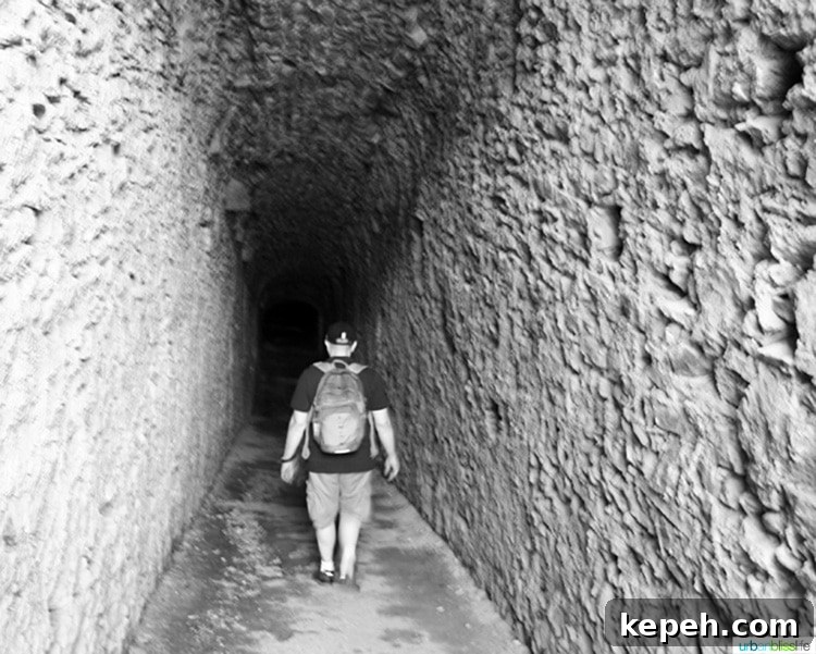 underground tunnel in the Bellinzona castlegrande